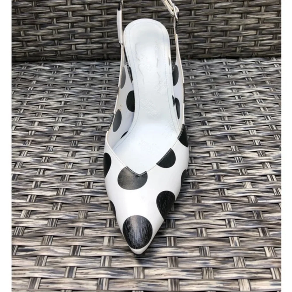 Maison Martin Margiela Polka Dot Leather Slingback Pumps Size 37EU NEW - Picture 4 of 9